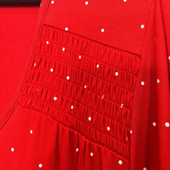 In Every Story Polka Dot Shirt Dress Red - Picture 9 of 10